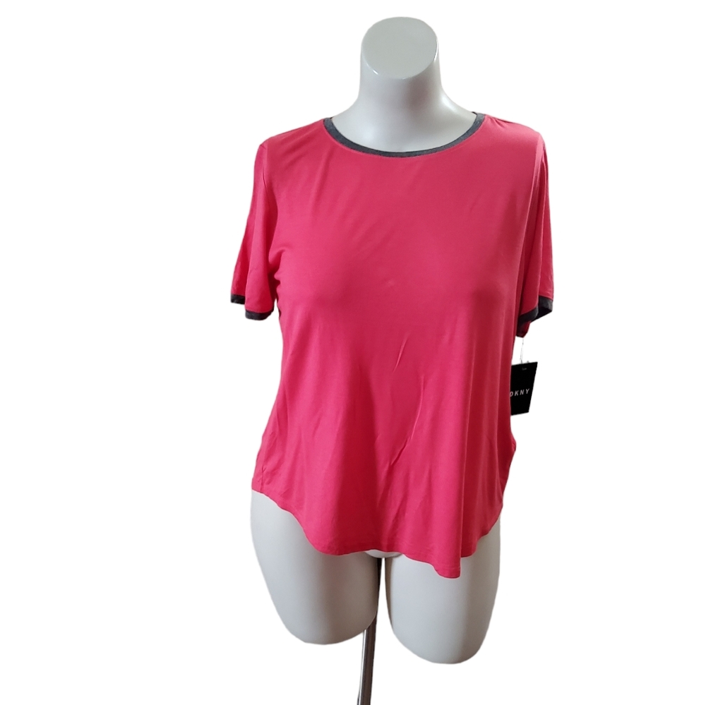 DKNY Knit Casual Top L Pink New
